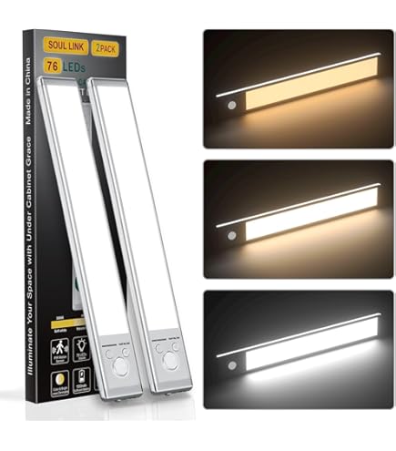 Luz De Armario Interior Con Sensor De Movimiento, Iluminación LED Inalámbrica Recargable Por USB Para Debajo Del Gabinete Con 8 Luces LED Nocturnas Para Armario, Cocina, Mostrador
