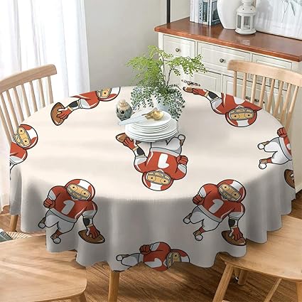 Amazon Com Round Tablecloth Football For Banquet Decoration