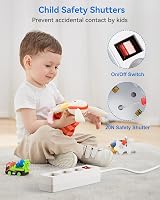 ROOTOMA European to UK Plug Adapter 3 Outlet 13A 3250W EU to UK Travel view 7