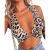 BEJONS Women Sexy Y2k Corset Like Crop Top Deep V Neck Bra Night Going Out Festival Rave Top