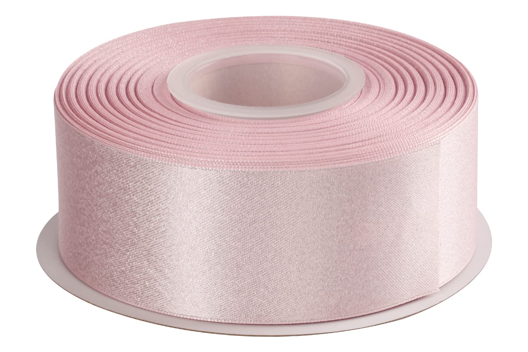 Joycrosso Pearl Pink Double Faced Glitter Ribbon, Luxury Silver Purl Ribbon, 38mm x 22 Meters, Great for Gift Wrapping Wedding Decoration Floral Arrangement