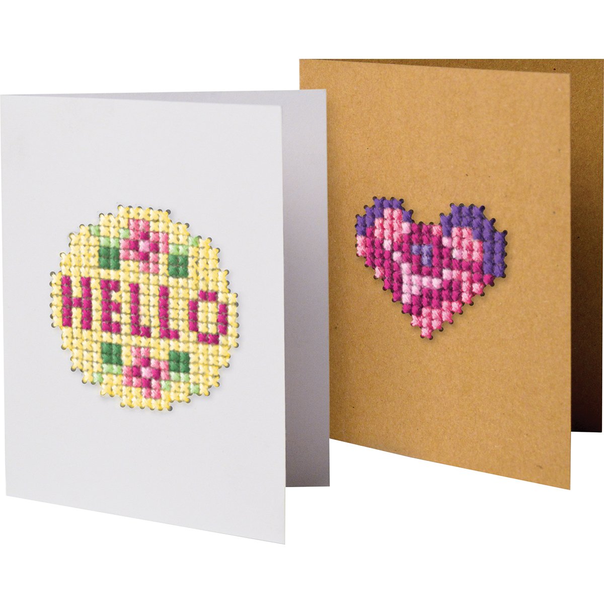 3 Birds Greeting Card Fronts Punched for Cross Stitch 4.75 x 3.5-inch, Acrylic, Multicoloured, 0.27 x 3.9 x 5.9 cm