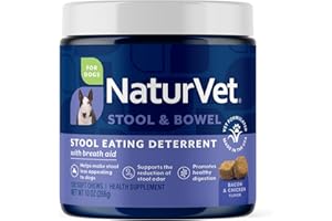 NaturVet Coprophagia Stool Eating Deterrent Plus Breath Aid for Dogs, 130 ct Soft Chews, Made in USA