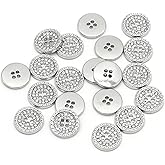 Betoplin 20 PCS Metal Buttons Suit Shirts Coats Sewing Rhinestone Buttons for Clothes Decoration Handmaking 11mm