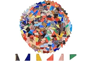Yazikisa 1.1 lb Iridescent Glass Mosaic Tiles for Crafts Bulk Irregular Tiny Tile Mixed Shapes Crystal Broken Pieces Stained 