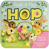 Peek-a-Flap Hop - Children's Lift-a-Flap Board Book Gift for Easter Basket Stuffers, Ages 2-5