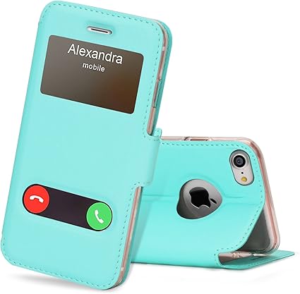 Amazon Co Jp Iphone8 ケース Iphone7ケース Fyy 窓付き ケース 軽量 超薄型 横開き 手帳型 耐衝撃 スタンド機能 マグネット式 Puレザー スマホケース 4 7インチ Iphone 8 7 兼用 ミント 家電 カメラ
