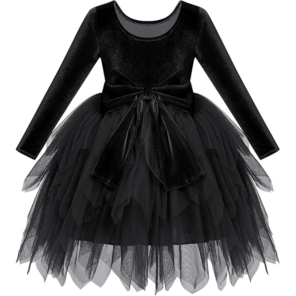 Amazon.com: Baby Girls Black Dress Tutu Long Sleeves Ruffle