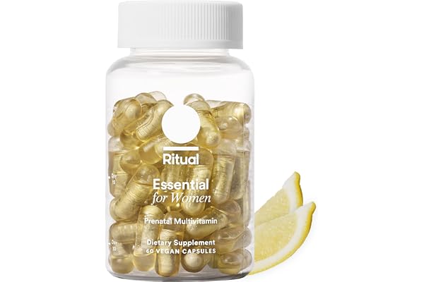 Ritual Prenatal Multivitamin For Women - Key Essential Vitamins and Minerals To Support Mom and Baby During Pregnancy* - Folate, Choline, Omega-3 DHA, Iron - Vegan - Citrus - 60 Capsules - 30 Servings