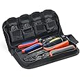 iCrimp Wire Crimping Tool Set with Wire Cable Stripper, Ratcheting Wire Crimper Tool with 5pcs Interchangeable Dies for Insulated and Non-insulated Connectors Terminal and End-sleeves Ferrule