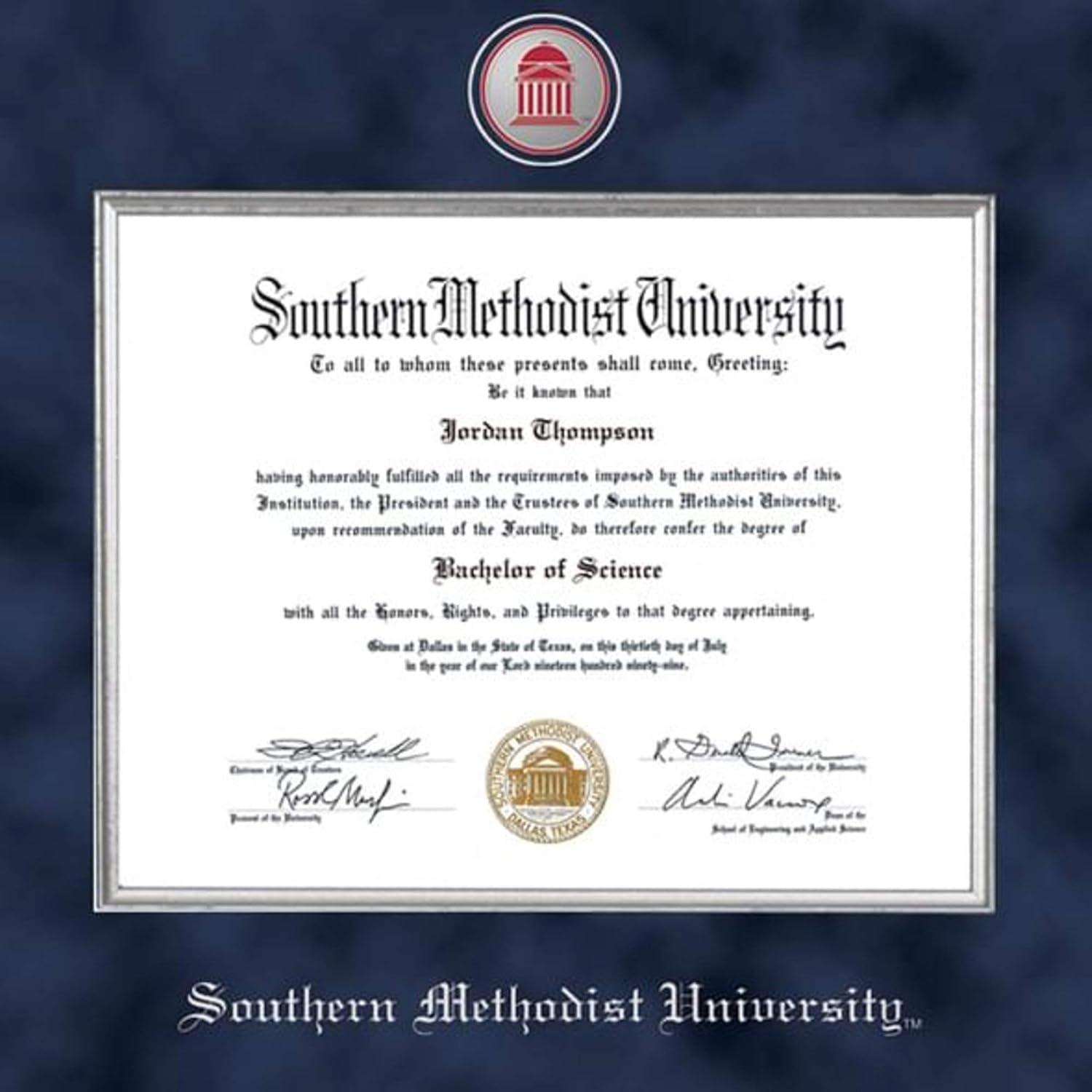 Home Kitchen M La Hart Smu Excelsior Diploma Frame Masters Ph D Decor