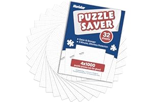 Nariolar Puzzle Glue Sheets: 32 Puzzle Saver Sheets Preserves 4×1000 Pieces Jigsaw Puzzle - Peel and Stick Puzzle Saver for Easy Preservation in Minutes