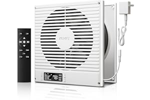 KOVIET 8" Room to Room Ventilation Fan with Remote, Quiet Reversible Through the Wall Air Transfer Fan, 10-Speed Smart Exhaust Vent, Temperature Control, ETL Certified for Bedroom, Kitchen, Laundry