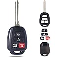 SUPALAND Key Fob Shell Case Replacement Fits for Toyota Camry Corolla RAV4 Highlander Tacoma Yaris Scion 2012 2013 2014 2015 2016 2017 2018 2019 Keyless Entry Remote Control Head Uncut Key Pad Cover