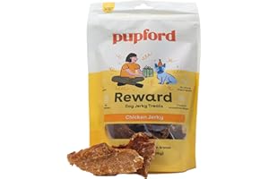 Pupford Chicken Jerky Treats for Dogs for Large & Small Dogs of All Ages | Made in USA, 100% Real Meat & No Fillers | Dogs Love These Tasty Dog Snacks (Chicken 4 oz)