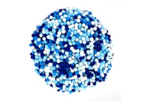 Qumenan 1500Pcs Blue Pom Poms Balls Small Winter Pom Poms Bulk for Chanukah Christmas Winter Holiday Party Crafts Making DIY Holiday Decorations Supplies(1 cm/0.4 inch)