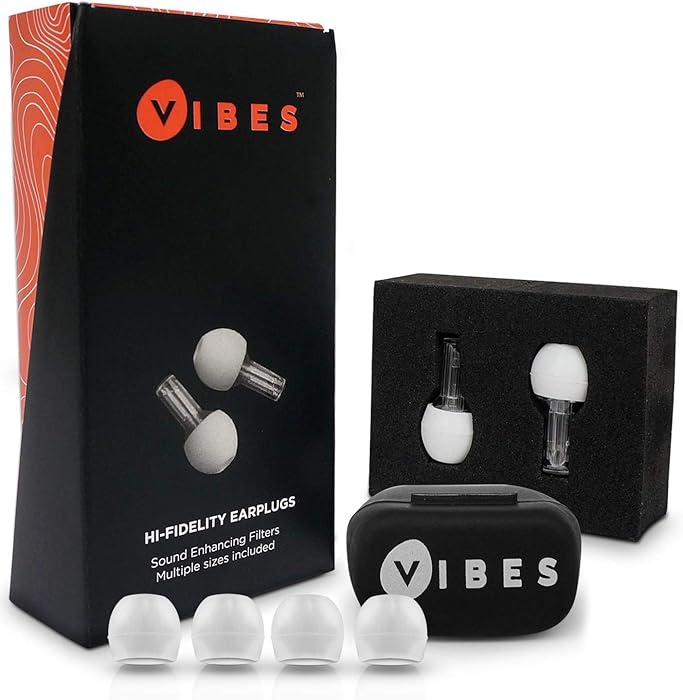 Vibes High Fidelity Concert Earplugs - Hearing Protection Ear Plugs Noise Reduction for Concerts, Fitness Classes, Motorcycle, Sensory Disorders (Tinnitus Relief & Autism) - As Seen on Shark Tank