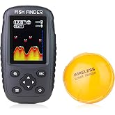 Venterior Portable Rechargeable Fish Finder Wireless Sonar Sensor Fishfinder Depth Locator with Fish Size, Bottom Contour, Color LCD Display