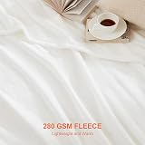 EHEYCIGA Fleece Blanket Twin 150x200cm White Soft Plush Throw view 3