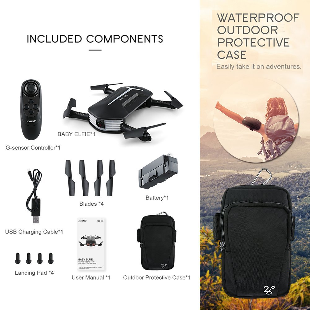 JJRC H37 Mini Baby Elfie WiFi FPV 720P Camera Quadcopter Foldable G-Sensor Mini RC Selfie Drone