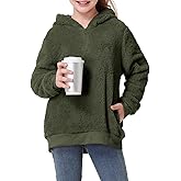 Century Star Girls Fuzzy Hoodies Kids Fleece Pullover Sweatshirt Cozy Casual Hoodie with Pockets 6-16 Years
