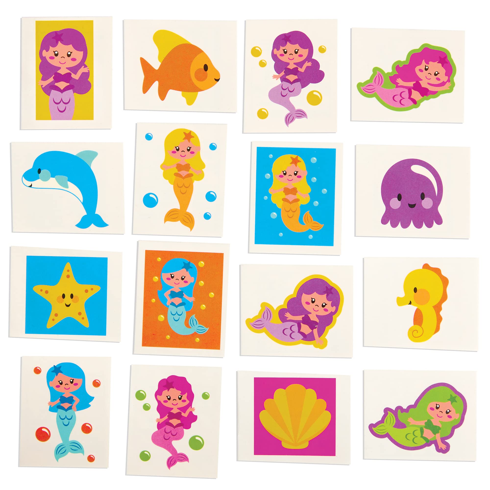 Baker Ross FX794 Mermaid Tattoos - Pack of 80, Party Bag Fillers for Kids