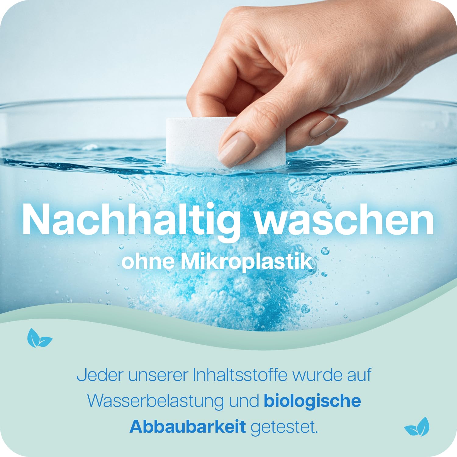 OceanWash Waschmittelblätter für 64 Wäschen biologisch abbaubar & mit Frischeduft - Waschmittel Blätter für alle Textilien und Farben - Waschblätter für die Waschmaschine mit Vollwaschmittel 3