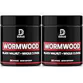DEDICAD Wormwood Capsules - 12 Herbs Blended Black Walnut, Cloves, Ginger, Turmeric, Cinnamon, Apple, Quassia - 2 Packs 50 Capsules