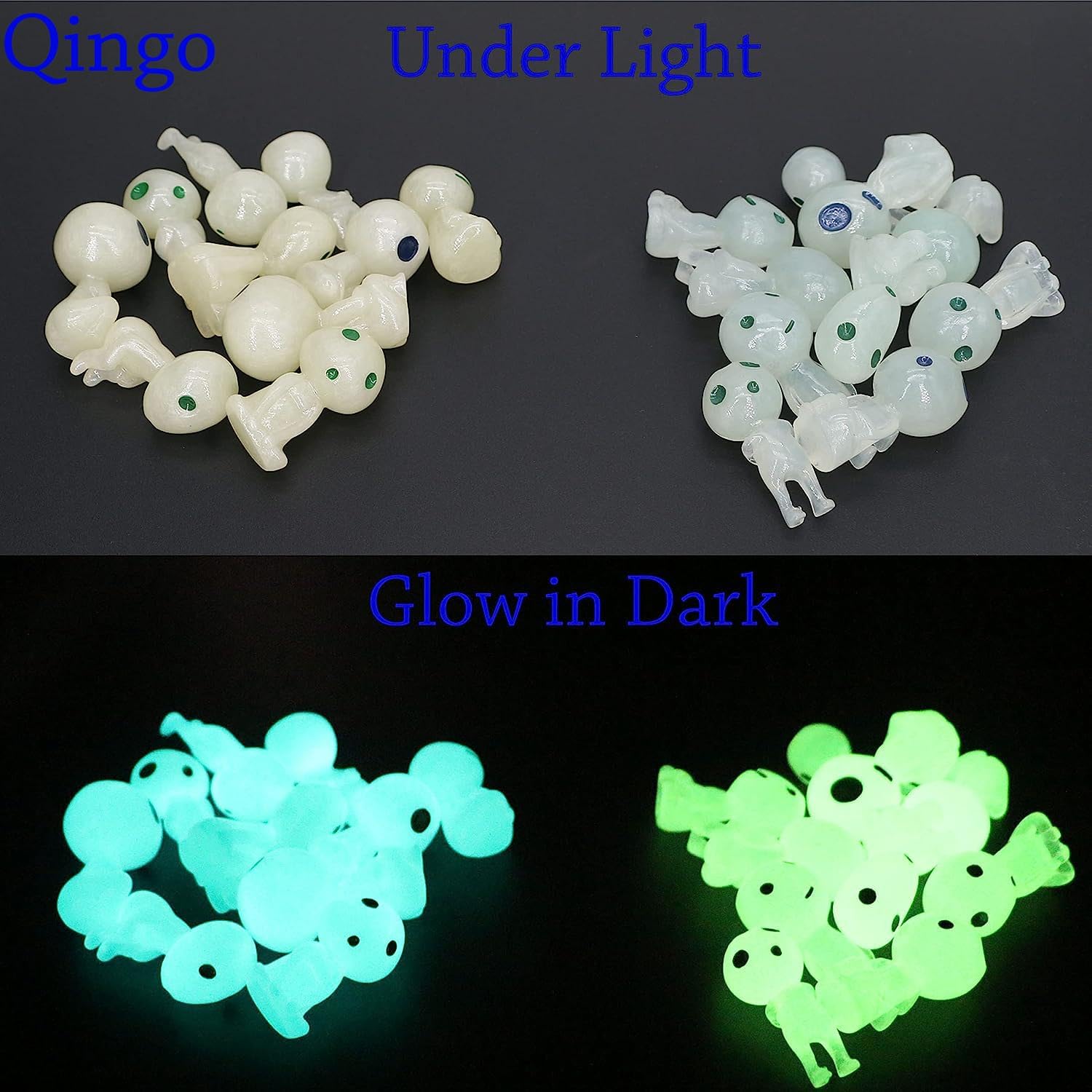 Qingo Fairy Garden Accessories Tree Elves Easter Egg Fillers Glow in Dark Basket Stuffers Garden Alien Decor Miniature for Micro Landscape Outdoor Status Patio Lawn Yard Kit