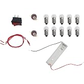 FDXGYH 1 Pack Electrical Circuit Experiment Kit DIY Circuit Experiment Small Bulb Lights up Kit Battery Box Lamp Holder Switch for Home School Educational Kit (1.5V)