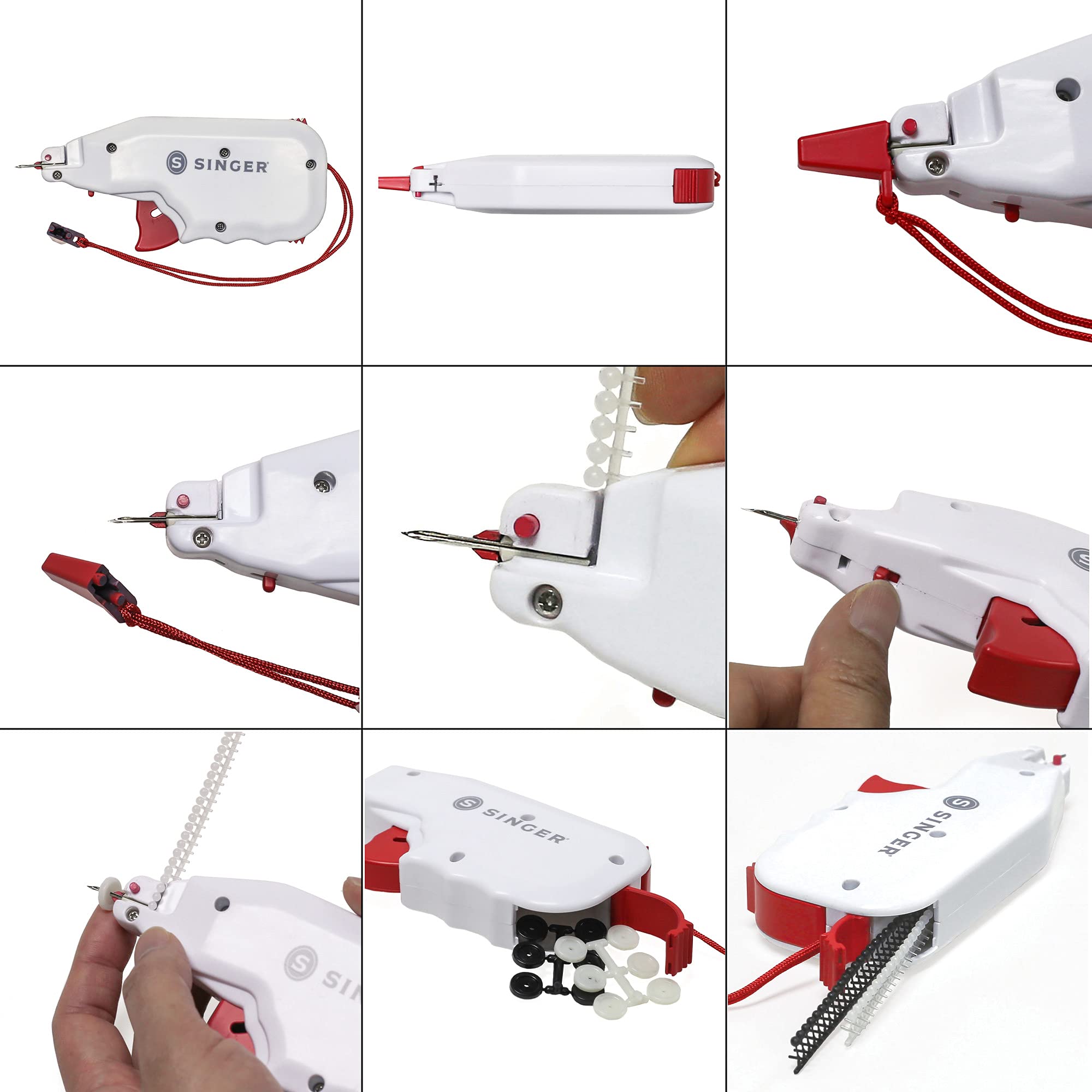 Singer Button Fast Quick-Fix Button Replacement Tool with 60 Fasteners and 12 Buttons (01933)