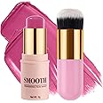 Multi-use Blush Stick, Monochromatic Face Beauty Wand for Cheek, Eyeshadow and Lip, Longwear Waterproof Matte Finish Cream Blush Makeup Stick with Brush for Women, 0.28oz (Shy Pink #01)