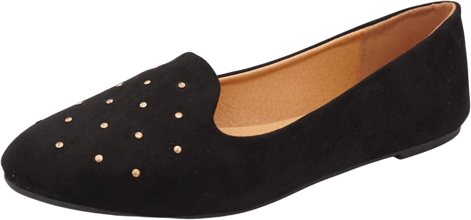 CucuFashion Flat Shoes for Women Ladies Black Flat Shoes, Classic