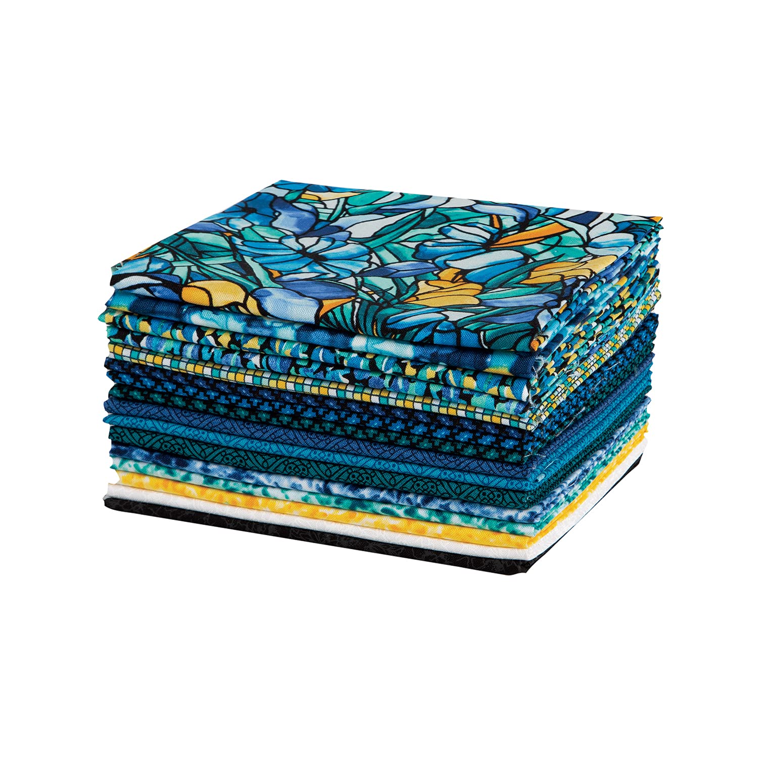 Connecting Threads Print Collection Precut Cotton Quilting Fabric Bundle Fat Quarter (Stained Glass Window)