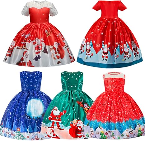 Amazon ロモハナガ クリスマス ドレス キッズ 赤 クリスマスドレス 女の子 ワンピース 子供 クリスマス衣装 キッズ 可愛い サンタ 子供 コスチューム 子供服 イベント コスプレ 女の子 ドレス キッズドレス 出し物 お祝い日 誕生日 レッド2 150cm クリスマス雑貨