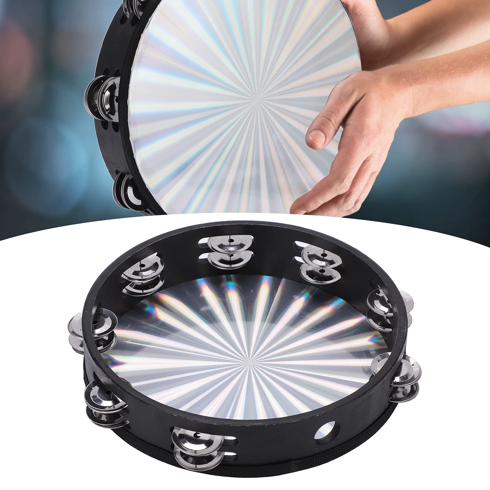 Tambourines for Adults, Panderos De Danza Cristianos Hand Held Drum Maracas for Adults Percussion for KTV for Party for