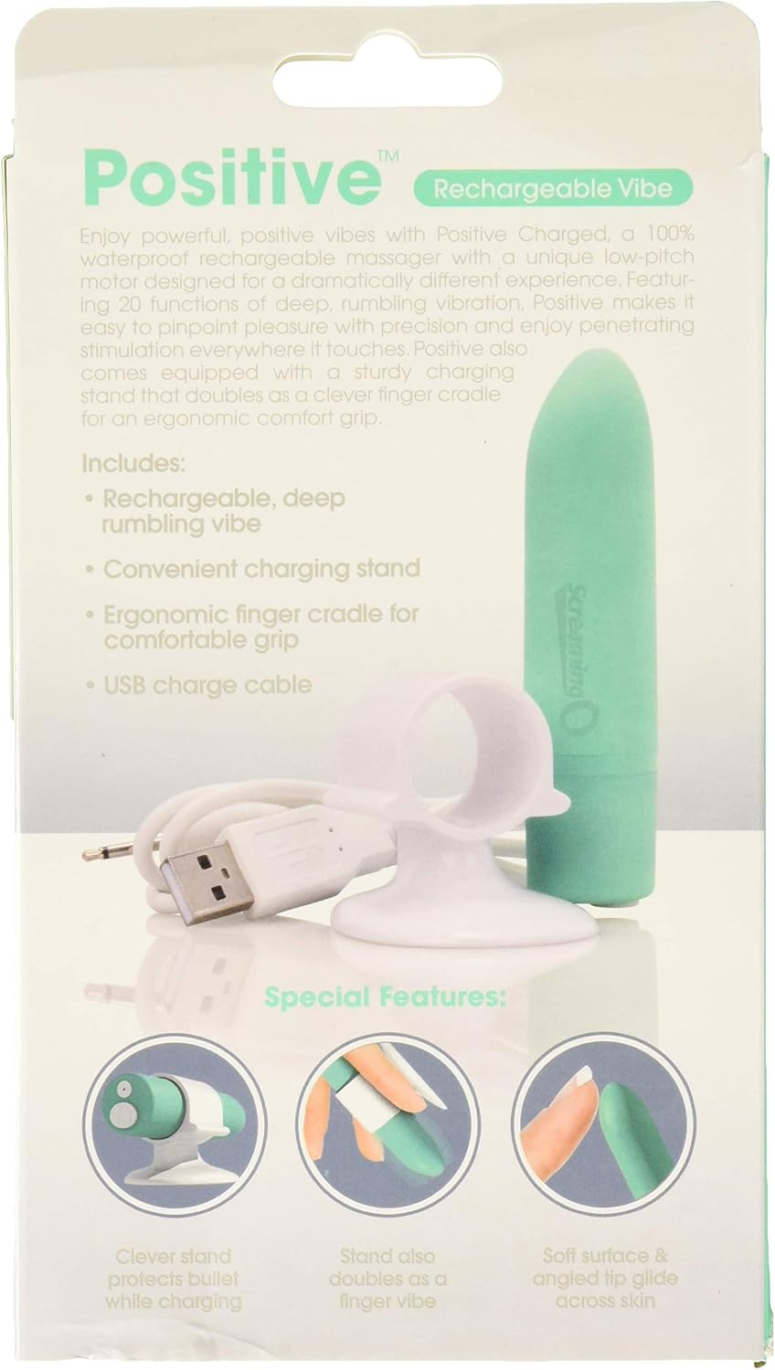 Screaming O Charged Positive Rechargeable Vibrator, Green/Kiwi - Image 4