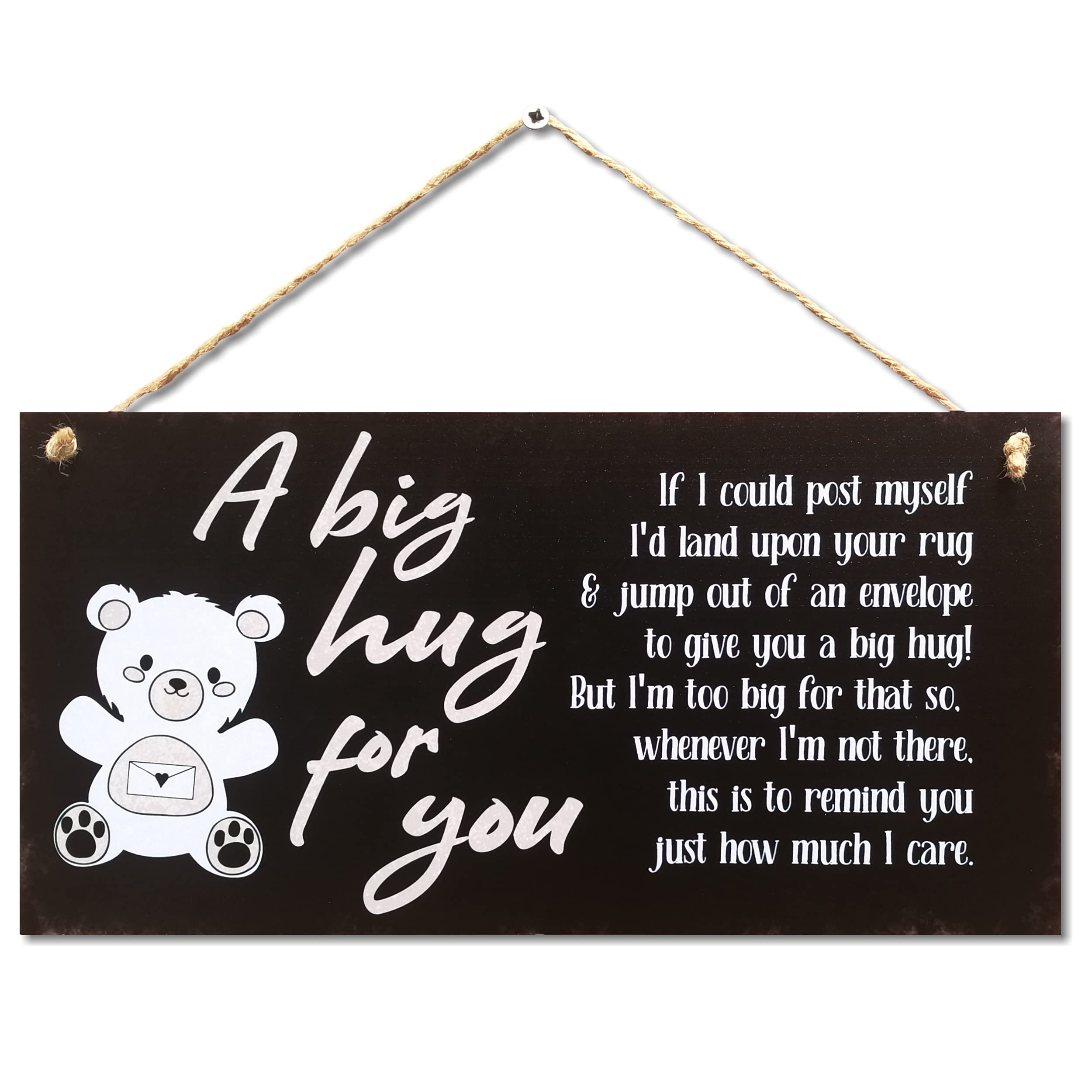 CARISPIBET A big hug for you | home decorative sign positive and uplifting wall art gift 6" x 12"