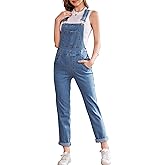 Odefou Bib Overalls for Women Fashion Jean Jumpsuit Adjustable Strap Coveralls
