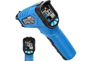Infrared Thermometer, ACEGMET Infrared Thermometer Gun Non-Contact -58℉~1022℉ (-50℃～550℃) Adjustable Emissivity with Color LCD Screen Digital Temperature Gun Alarm Setting for BBQ