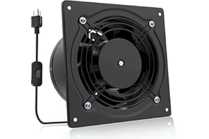 HG Power 6 Inch Exhaust Fan, 308CFM Wall Exhaust Fan for Kitchen, Metal Extractor Fan for Attic, Garage, Window Ventilation, HVAC System