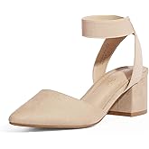 DREAM PAIRS Women's Nicholes Low Block Heel Pumps