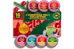 Gya Tea Co Christmas Tea Pod Collection Gift Set (16 Count) - Different Flavors Assorted Variety Pack