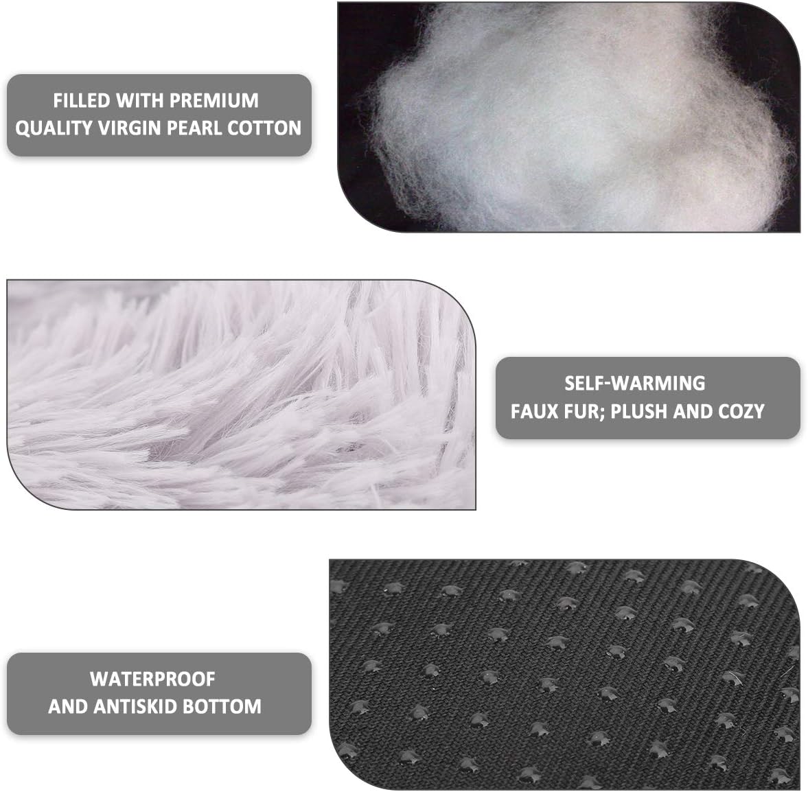 NOYAL Donut Dog Cat Bed, Soft Plush Pet Cushion, Anti-Slip Machine Washable Self-Warming Pet Bed - Improved Sleep for Cats Small Medium Dogs (Multiple Sizes) : Pet Supplies