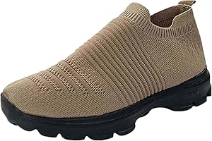 Lausiuoe Sneakers For Women Slip On Arch Support Sneakers Fashion Comfortable Non-Slip Gym Sports Running Walking Shoes