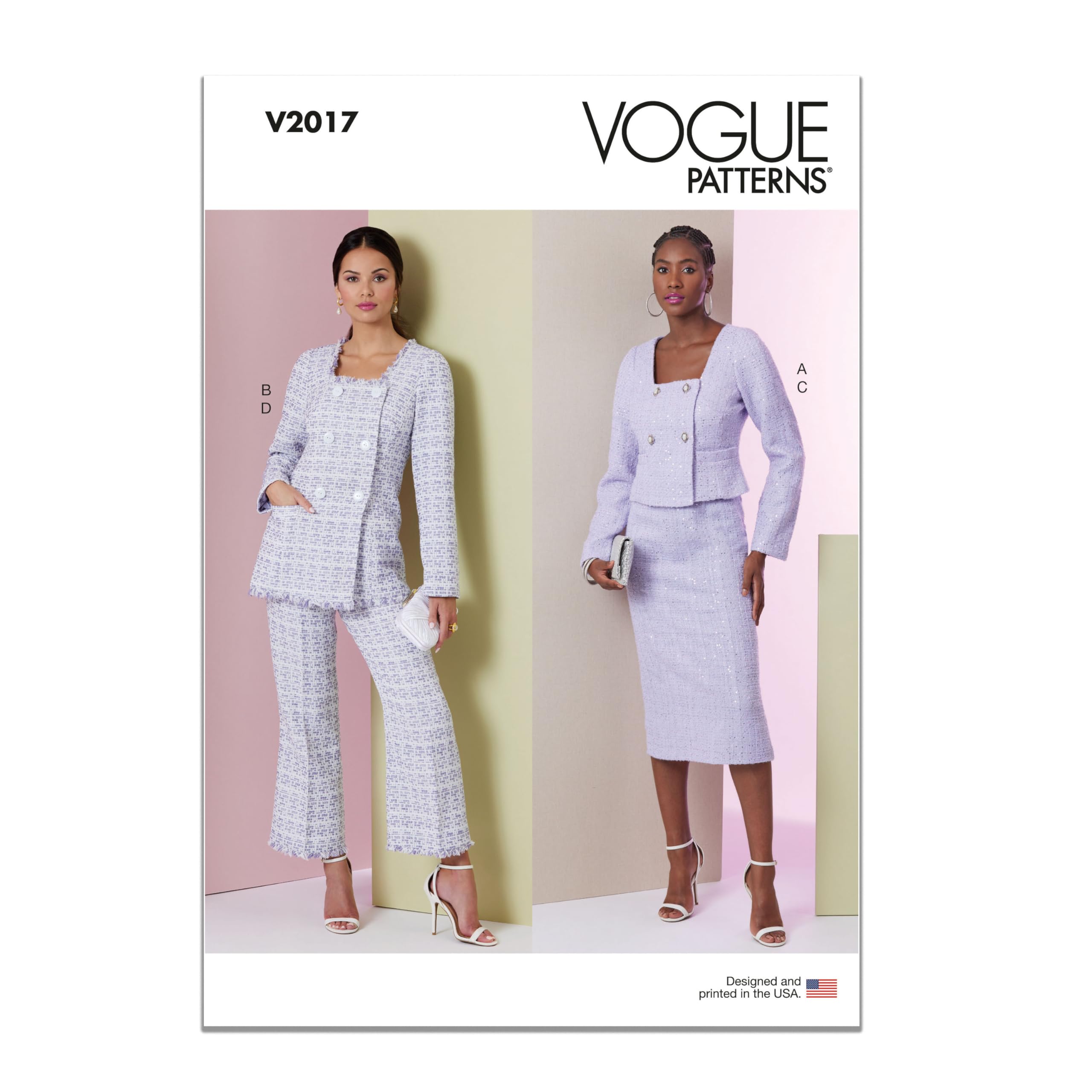 Vogue V2017Y5 Misses' Jacket in Two Lengths, Skirt and Pants Y5 (18-20-22-24-26)