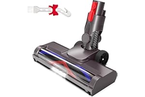 Haoyijor Vacuum Attachments for Dyson V15 V8 V7 V10 V11, Hardwood Floor Attachment for Dyson, Soft Roller Brush Head Replacement with LED Light & Flexible Big Rollers
