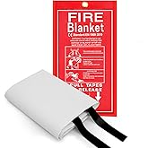 DOKIBI Emergency Fire Blanket, 1 Pack 40” x 40” Fiberglass Fire Suppression Fireproof Blanket with Double-Sided Silicone Coating for Home, Kitchen, Fireplace, Grill, Car, Office, Warehouse