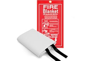 DOKIBI Emergency Fire Blanket, 1 Pack 40” x 40” Fiberglass Fire Suppression Fireproof Blanket with Double-Sided Silicone Coating for Home, Kitchen, Fireplace, Grill, Car, Office, Warehouse