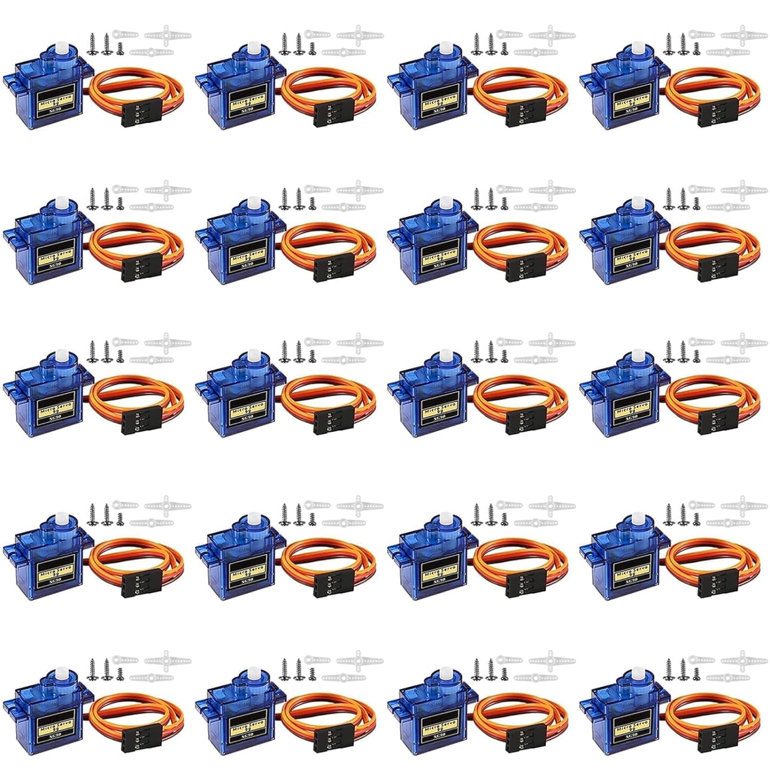 20 pcs SG90 9G Micro Servo Motor for RC Robot Arm/Hand/Helicopter Boat Airplane Car Vehicle Models Control, Mini Micro Motor Servos